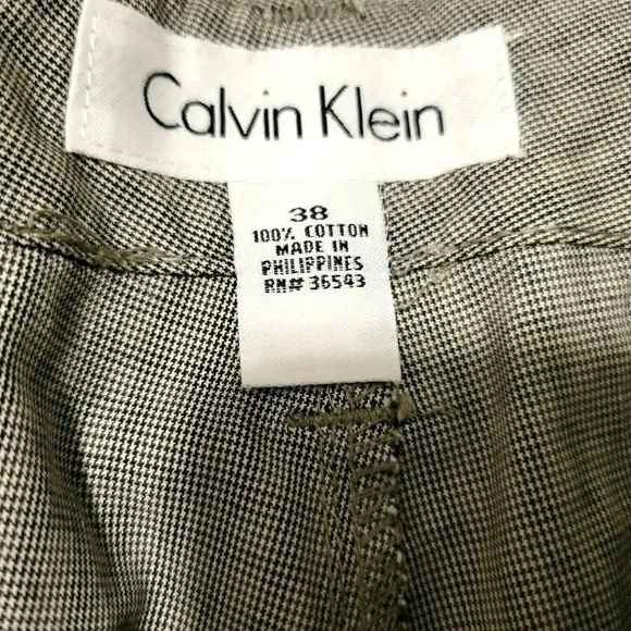 Calvin Klein Bermuda Shorts 38 Men's Cotton Gray Plaid Check 12" Inseam 4 Pocket - Picture 3 of 3